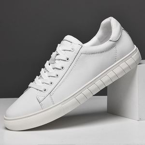 Men's Full-Grain Cowhide Sneakers, Men's Foreign Trade Plus-Size Spring White Sneakers, Outdoor Lace-Up Casual Sports <b>Shoes</b> - Product Image 2