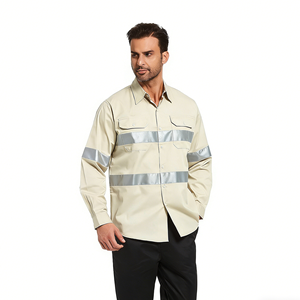 Camicie da Lavoro Riflettenti ad Alta Visibilità all'Ingrosso, Maniche Lunghe con Bottoni, Uniforme di Sicurezza per Uomo - Product Image 1