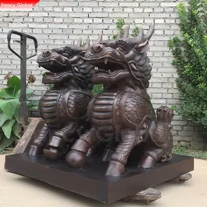 Large Size Custom Bronze Lion Statue Black Sculpture For Outdoor Decoration