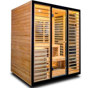 Sử dụng thương mại 4 người trong nhà Hồng ngoại khô hơi nước liệu pháp ánh sáng đỏ tắm hơi kết hợp đá bồn tắm để bán - Product Image 3