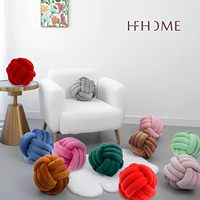 Coussin rond coloré en gros pour la décoration intérieure, 13 cm, 22 cm, 28 cm, coussin doux en forme de boule nouée