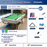 Table de billard moderne en marbre 7ft 8ft 9ft avec plateau en ardoise et feutre vert, table de jeu de sport d'intérieur, vente en gros directe usine pour clubs