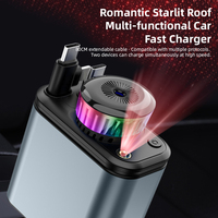 Chargeur de voiture super rapide 5-en-1 180W à rotation 180 degrés avec doubles câbles rétractables pour iPhone et Android – Vente directe usine