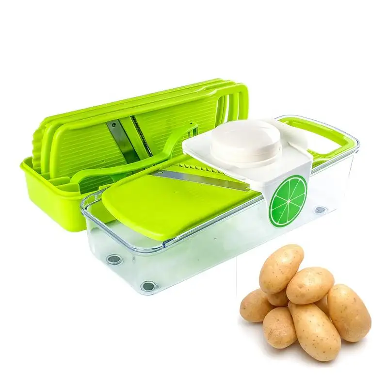 Cortador manual de plástico para cozinha, mandolin para fritar, ralar descascar e cortar legumes e frutas