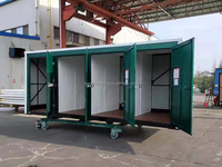 Conteneur de stockage pliable portable de 20 pieds, structure en acier mobile à emballage plat avec 4 portes latérales