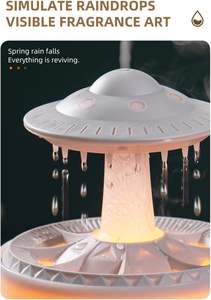 Humidificateur <span class=keywords><strong>nuage</strong></span> de <span class=keywords><strong>pluie</strong></span> électrique 350ml expédition rapide maison H20 UFO diffuseur de goutte d'eau en plastique à distance pour usage domestique - Product Image 2