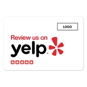 Tarjetas de revisión de alta calidad, tarjetas personalizadas de PVC, muestra gratuita de negocios, reseñas de 5 estrellas, código QR, tarjeta Yelp NFC