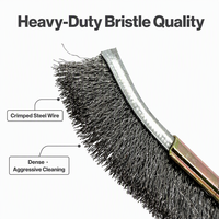 Petite brosse métallique en fil d'acier avec manche en métal pour le nettoyage, l'élimination de la rouille, la pulvérisation de la soude de soudage, le polissage des surfaces, outil manuel