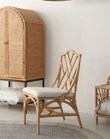 Chaise en rotin véritable pour restaurant, salon, balcon, chaise individuelle, style nordique, chaise longue design pour maison d'hôtes