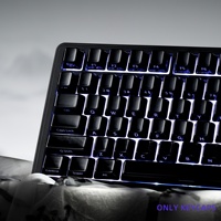 XVX Keycaps Full Set Black Side-Engraved Semi-Translucent Cherry Profile Ceramic Keycaps for Magnetic Switch Keyboards for Gift