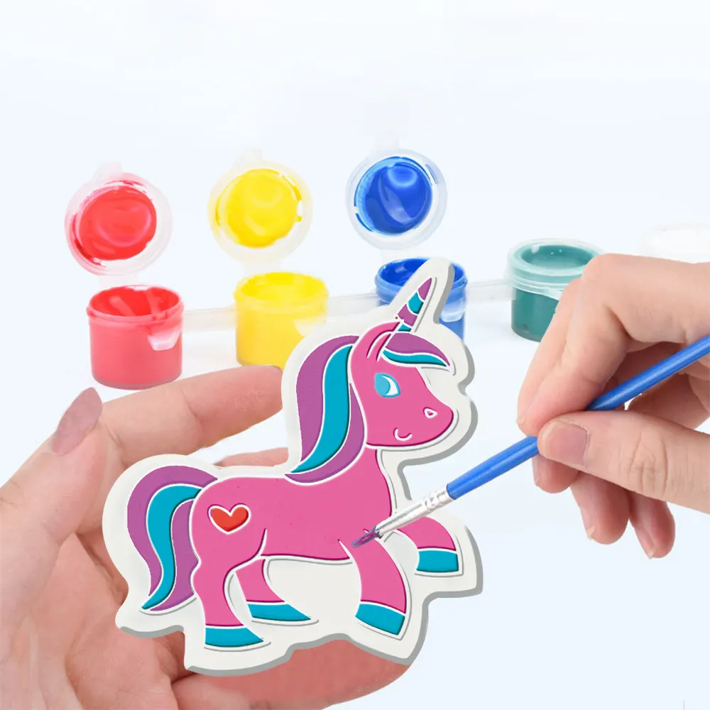 New Kids Arte E Artesanato Desenho Toy Set DIY Cor Cerâmica Gesso Pintura Kit Com Moldes