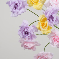 Fleurs artificielles de roses haut de gamme, bouquet en plastique pour la Saint-Valentin, décoration de la maison, salon, table à manger, arrangement floral