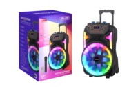 Altavoz Boombox para fiesta privada, altavoz BT portátil de ritmo festivo, sistema de fiesta multifuncional de 12 pulgadas, batería de plástico con