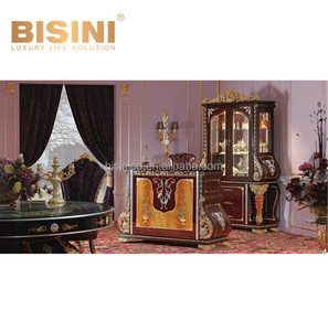 Mueble de latón de diseño Retro italiano mostrador y taburete de <span class=keywords><strong>Bar</strong></span> de madera, mesa de <span class=keywords><strong>Bar</strong></span> dorada de 24K con incrustaciones con ajuste de latón - Product Image 4