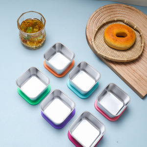 Boîte à salade carrée en acier inoxydable 304 avec couvercle hermétique, idéale pour les sauces et les snacks en extérieur - Product Image 4