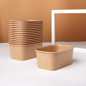 Disposable FBB Paper Round Food Grade Coated Bowl Disposable kraft paper bowl for Food salad Use - Product Image 2