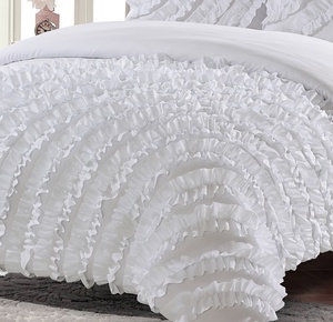 Alfa tekstil Qingdao fabrika yumuşak ve kalın Pintucks teknoloji kraliçe ve kral tam boy yorgan yatak örtüsü seti - Product Image 4