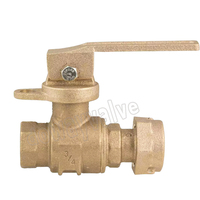 Boîte de compteur d'eau en bronze NL DN20-DN50 vanne à boisseau sphérique avec adaptateur