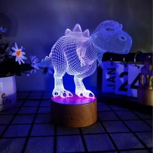 Sáng tạo ảo tưởng điều khiển từ xa dễ thương động vật Acrylic Luminaria <span class=keywords><strong>LED</strong></span> 3D khủng long ánh sáng ban đêm cho trẻ em trang trí phòng ngủ Quà Tặng - Product Image 6