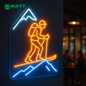 Letrero de neón personalizado para esquí de montañ<span class=keywords><strong>a</strong></span>, equipo deportivo, tiendas, letrero de luz Led, Idea de regalo para atleta, deporte de invierno, decoración artística de pared de neón - Product Image 3
