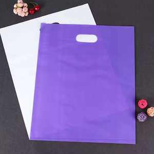 カスタムロゴLDPE <span class=keywords><strong>HDPE</strong></span>ビニール袋防水布ショッピングバッグプリントダイカットプラスチックショッピングバッグハンドル付き - Product Image 4