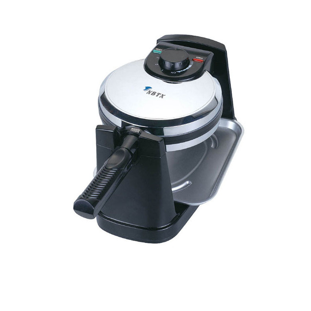 Popular Electric Belgian Rotary Waffle Maker with Non-Stick Plate 1000W Cool Touch Exterior 1 Year Warranty for Household Use