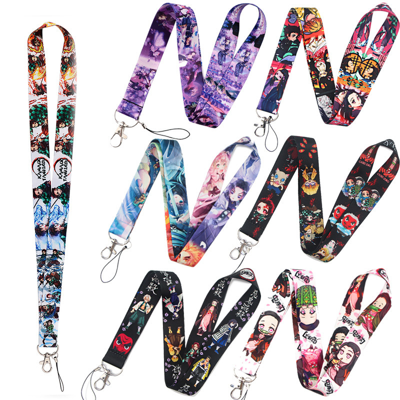 Anime Lanyards High Quality Cool Cartoon Demon Stain Lanyard Phone Neck Card Holder Anti-Lost Accessories Custom Logo Image 2