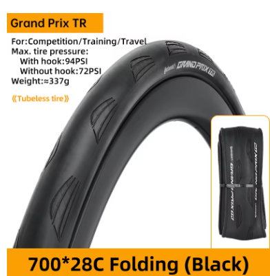 Black 700x28 Tubelss
