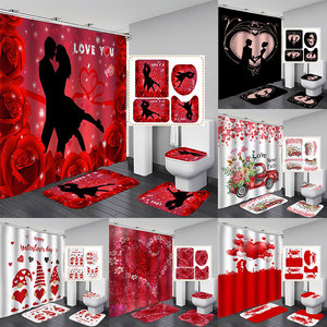 <span class=keywords><strong>Regalo</strong></span> romantico di san valentino 72x72 pollici decorazione per la casa Design personalizzato stampa tenda rossa palloncino doccia - Product Image 1