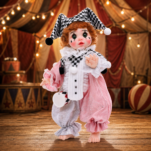 Muñeca Reborn de Vinilo de 18 Pulgadas con Disfraz de Payaso, Sombrero de Arlequín, Muñeca Recién Nacida para Juego de Imitación - Product Image 1