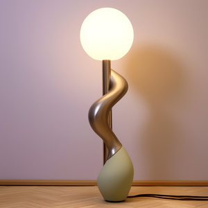 Lampe de sol moderne en forme de champignon, LED, lumière blanc chaud, base en métal, design pour salon, grande taille - Product Image 2