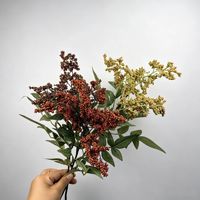 Landschapsdecoratie Bloemenwand Zijden Bloemkunst Romantisch Hotel Podium Bloemdecoratie Kunstbloemen Herfst Nandina Fruit
