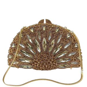 Women Luxury Crown Crystals Evening Bag Dazzling Floral Rhinestones Clutch Purse Birthday Party <b>Wedding</b> Handbag - Product Image 6