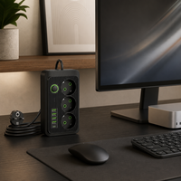 Stop Kontak Ekstensi 3 Jalur EU dengan Logo Kustom Grosir, 4 Port USB, Pengisi Daya Cepat 10A, Kuningan Tembaga, untuk Rumah, Kantor, dan Gaming