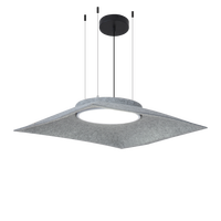 Lampe suspendue carrée en tissu acoustique LED blanc chaud Installation facile Garantie de 3 ans Éclairage absorbant le son pour la maison et le bureau