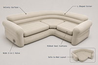 Canapé gonflable modulaire, mobilier pneumatique portable pour la maison, le salon, l'hôtel, la salle de séjour, conception OEM personnalisée