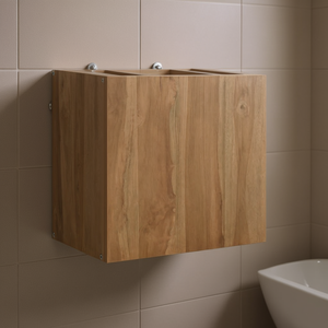 Mobile da Bagno a Parete in Legno Massello di Teak 18,1x10x15,7 Pollici Stile Elegante - Product Image 2