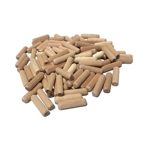 200 Pack 3/8" X 1 1/2" Hardwood <strong>Wooden</strong> <strong>Dowel</strong> Pins Wood Kiln Dried Fluted Beveled - Product Image 1
