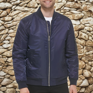 Abrigos de Invierno para Hombre, Estilo Bomber, de Poliéster/Nailon Satinado, con Cierre de Cremallera, Impresión Puff, Servicio OEM, Resistentes al Viento e Impermeables - Product Image 2