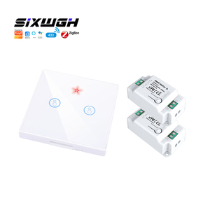 SIXWGH 2Gang kablosuz dokunmatik akıllı anahtar Tuya Zigbee denetleyici Alexa <span class=keywords><strong>Google</strong></span> ev sesli komut desteği pil işletilen garajlar - Product Image 1