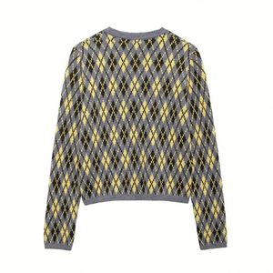 Suéteres Femininos 2024: Nova Moda Casual, Jaqueta de Tricô com Diamantes, Blusas de Tricô, Roupas de Outono para Mulheres - Product Image 3
