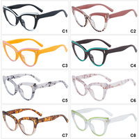 Montures optiques tendance pour femmes, grandes montures œil de chat avec rivets, charnières métalliques, montures de lunettes légères en TR90, vente en gros