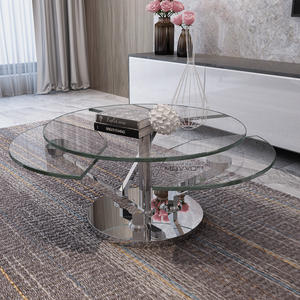 El más nuevo diseño italiano de base de acero inoxidable piernas mesas de café con ampliable sistema - Product Image 1