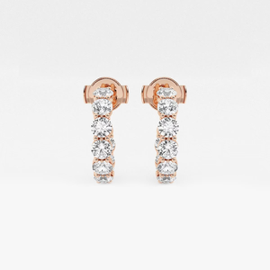 Pendientes de aro abiertos con diamantes cultivados en laboratorio, 2 quilates, para mujer, joyería fina minimalista elegante, regalo de lujo brillante - Product Image 1