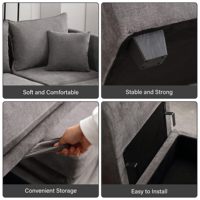 Canapé modulaire en tissu personnalisable VANBOW, canapé convertible en forme de L avec repose-pieds de rangement pour achat en gros