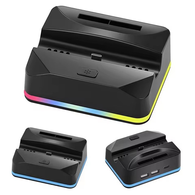 Portable Host Charging Dock for for Switch 2 Game Console Charging Stand Portable Charging Base with RGB Light USB Type C Port