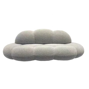 Ensemble de canapés modulaires en tissu bouclé de luxe moderne, canapé sectionnel en velours Teddy confortable et grand pour salon d'appartement - Product Image 5