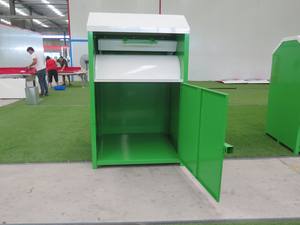 Venta al por mayor, logotipo personalizado, impermeable, antioxidante y ladrón, acero fuerte, Metal, reciclaje <span class=keywords><strong>de</strong></span> <span class=keywords><strong>libros</strong></span>, Papelera para donar ropa - Product Image 4