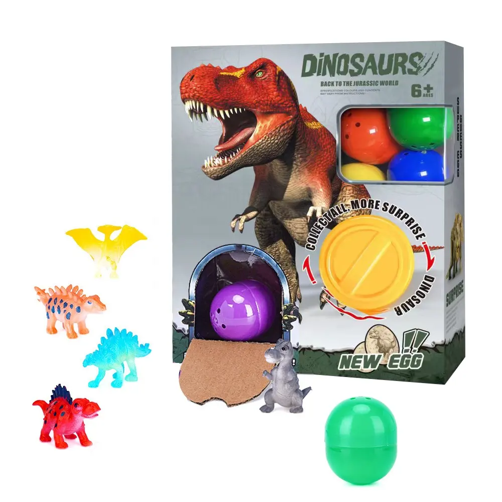 Hot Selling Dinosaurus Eieren Twister Machine Set Van 6 Stuks Verrassing Groeiende Ei Capsule Dinosaurus Figuur Speelgoed Voor Kinderen Dino Easter Egg