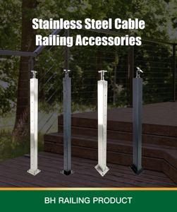 Sistema de barandilla de acero inoxidable Poste de barandilla de cable de acero inoxidable Poste de barandilla de vidrio Negro mate - Product Image 4